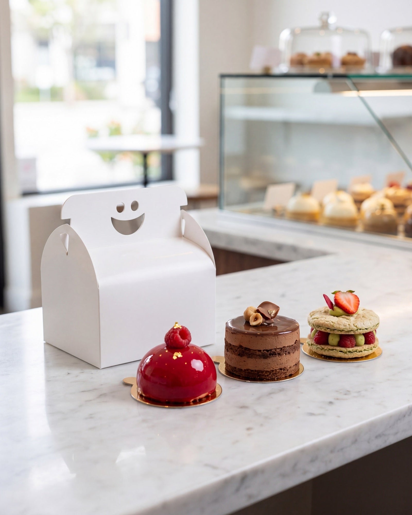 Boîte Happy Face Yeti Pack pour entremets individuels, carton FSC contact alimentaire